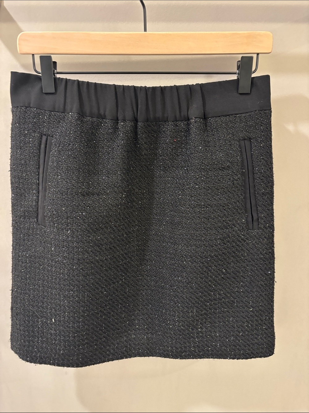 LOFT Metallic Black Bouclé Mini Skirt – NWT, Size S
